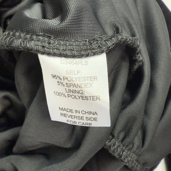 Alexia Admor Plus Size 1X Juliana Draped Velvet Wrap V Neck Dress Black - Picture 8 of 9